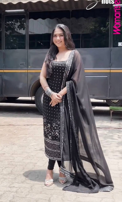 Gorgeous Black Color Embroidered Designer Salwar Suit