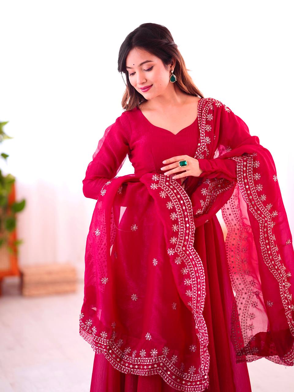 Designer Party Wear Look Pink Color Heavy Fandy Silk Gown