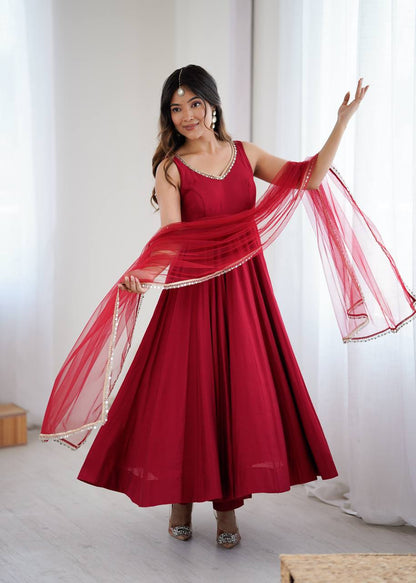 Designer Maroon Color Arti Chauhan Wear Anarkali Gown
