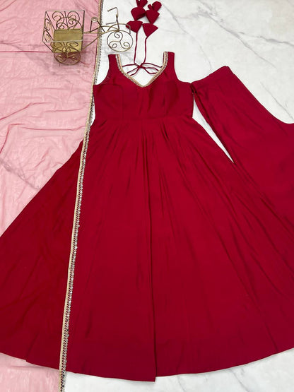Designer Maroon Color Arti Chauhan Wear Anarkali Gown