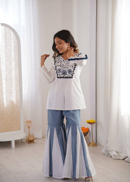 Festival Wear Designer Real Mirror Work Arti Chauhan Co-Ord Set