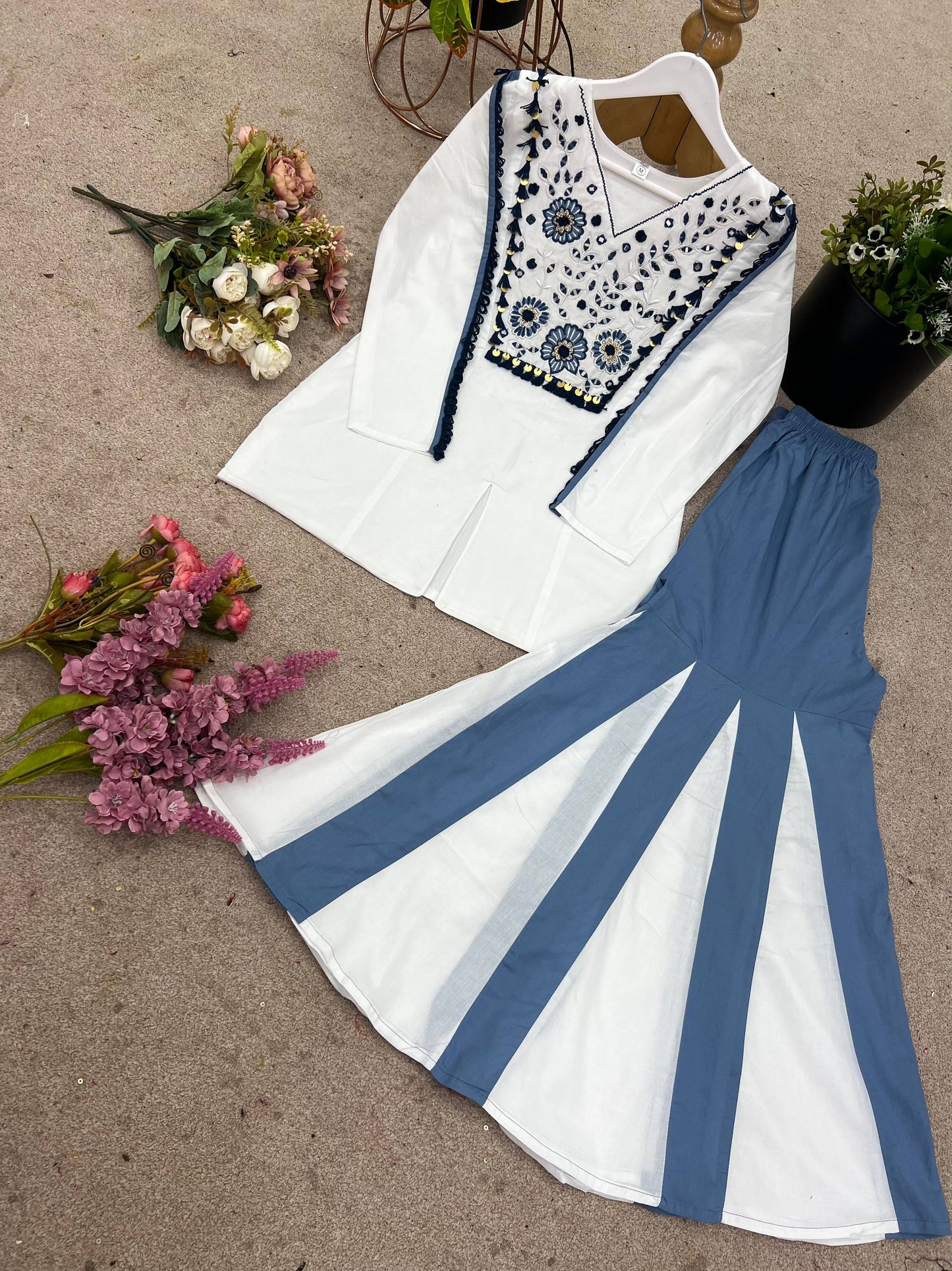 Festival Wear Designer Real Mirror Work Arti Chauhan Co-Ord Set