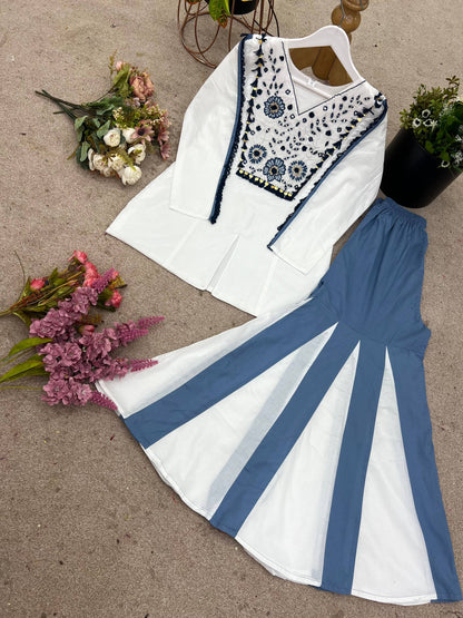 Festival Wear Designer Real Mirror Work Arti Chauhan Co-Ord Set