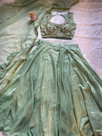 Gorgeous Green Color Embroidered Lehenga Choli