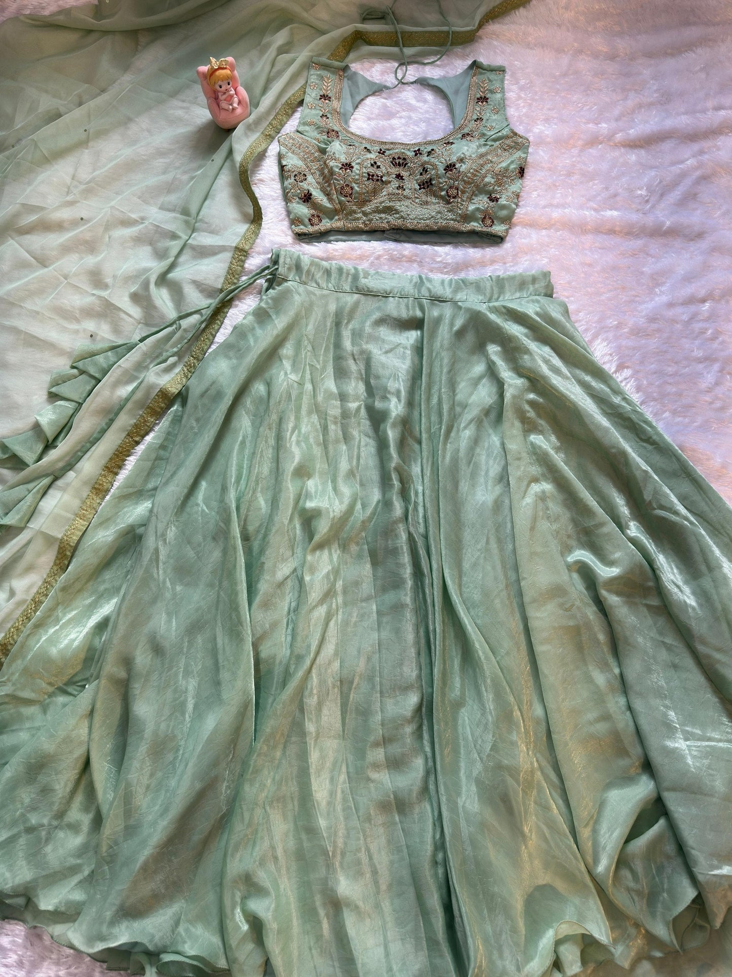Gorgeous Green Color Embroidered Lehenga Choli