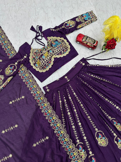 Occasion Wear Purple Color Sequence Embroidered Lehenga Choli