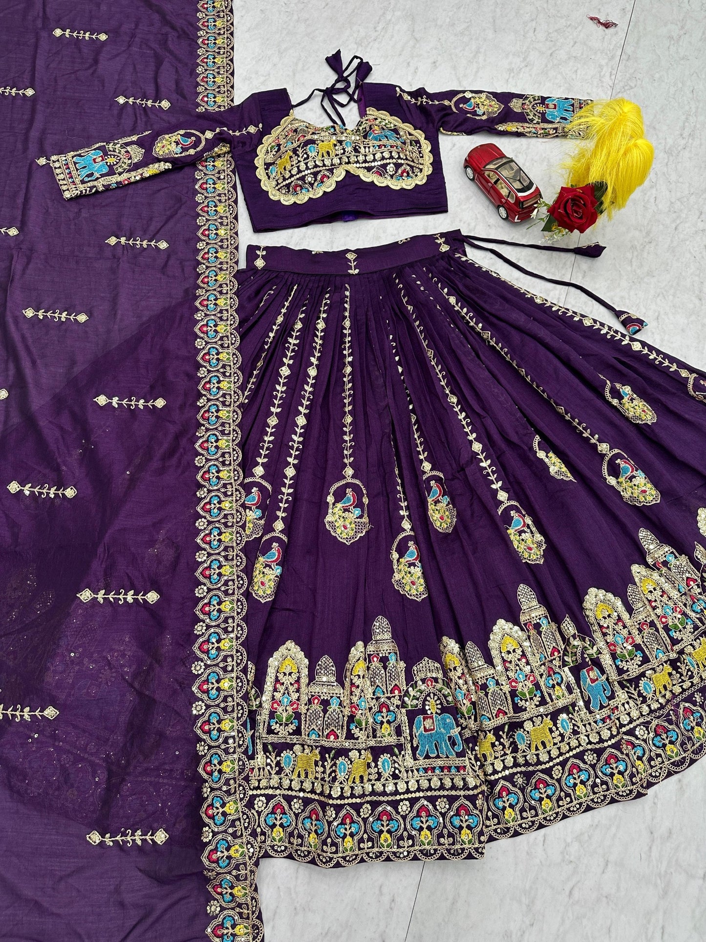 Occasion Wear Purple Color Sequence Embroidered Lehenga Choli