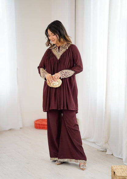 Arti Chauhan's Brown Color Designer Co-Ord Set