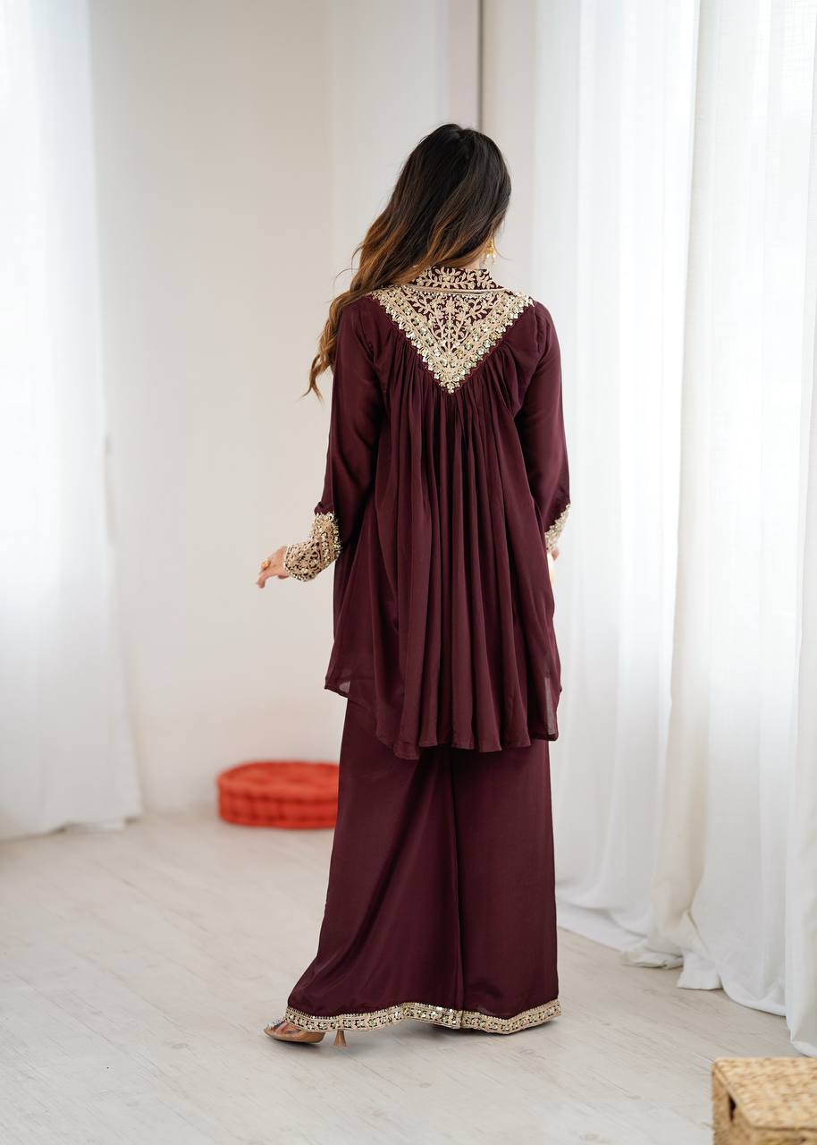 Arti Chauhan's Brown Color Designer Co-Ord Set