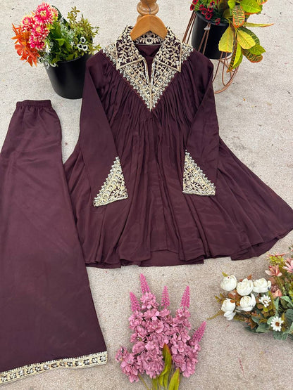 Arti Chauhan's Brown Color Designer Co-Ord Set
