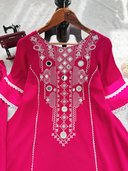 Festive Wear Pink Color Pure Cotton Designer CO-Ord Set
