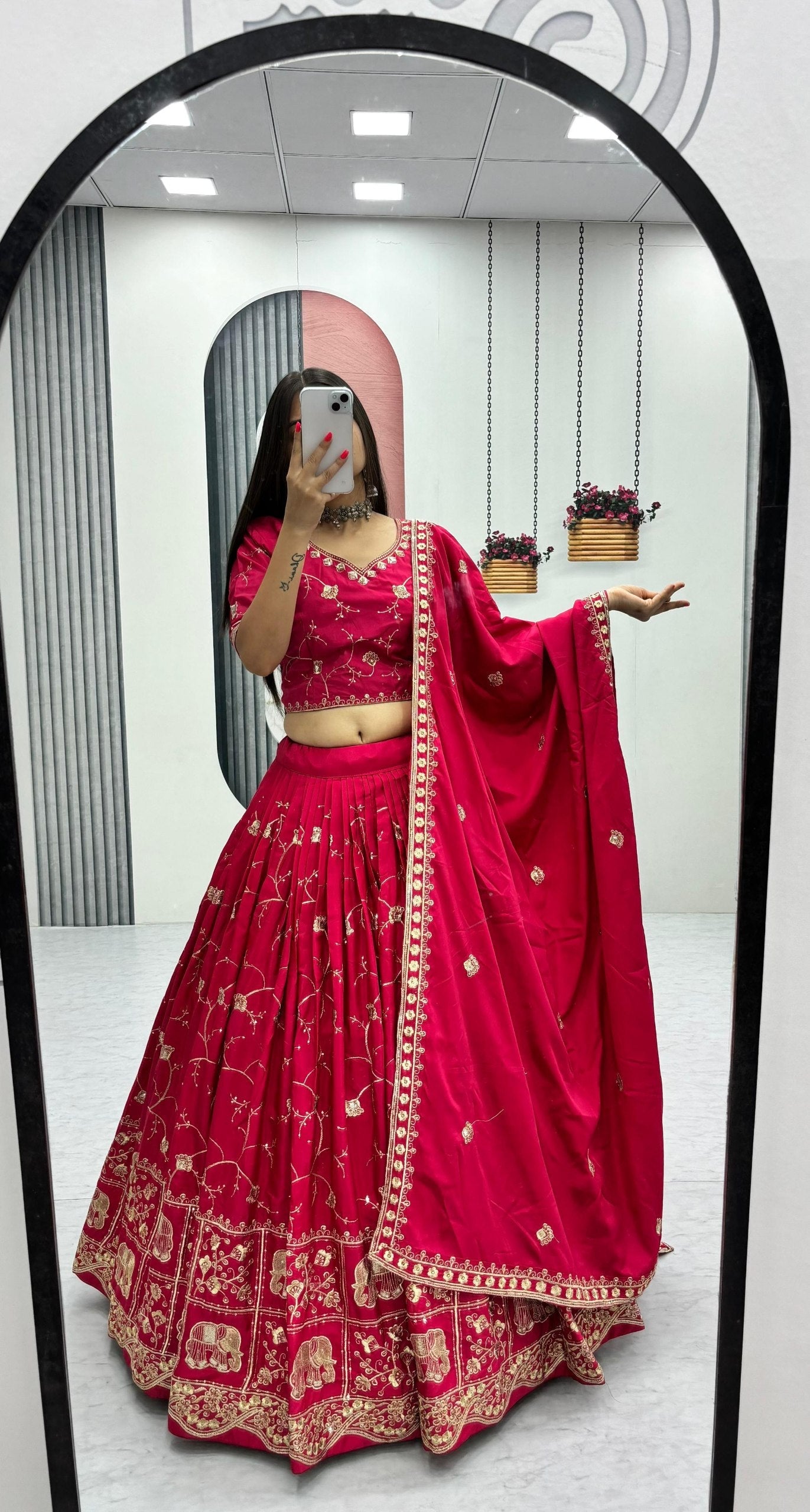 Bollywood Style Pink Color Sequence Heavy Embroidered Lehenga Choli