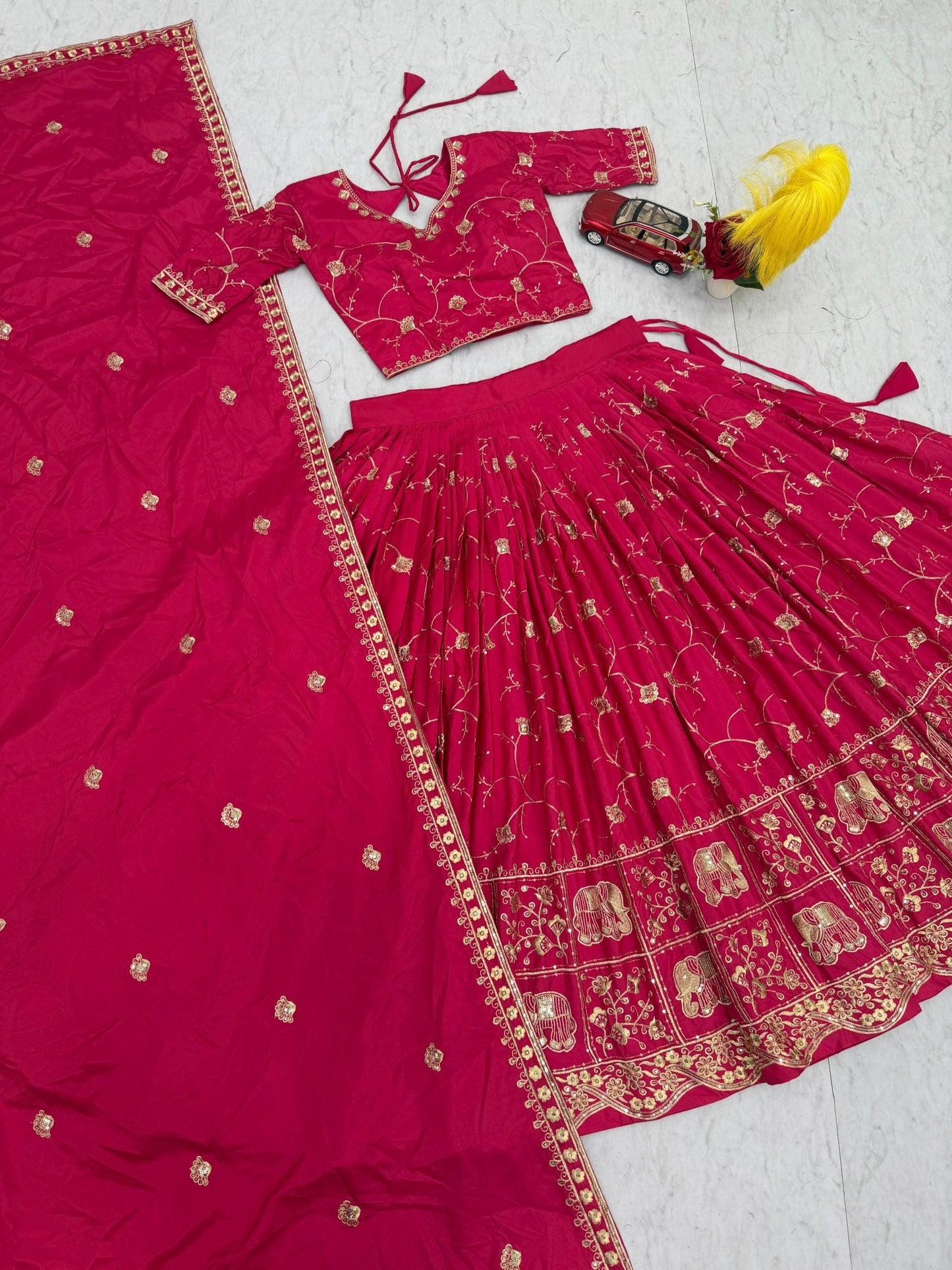 Bollywood Style Pink Color Sequence Heavy Embroidered Lehenga Choli
