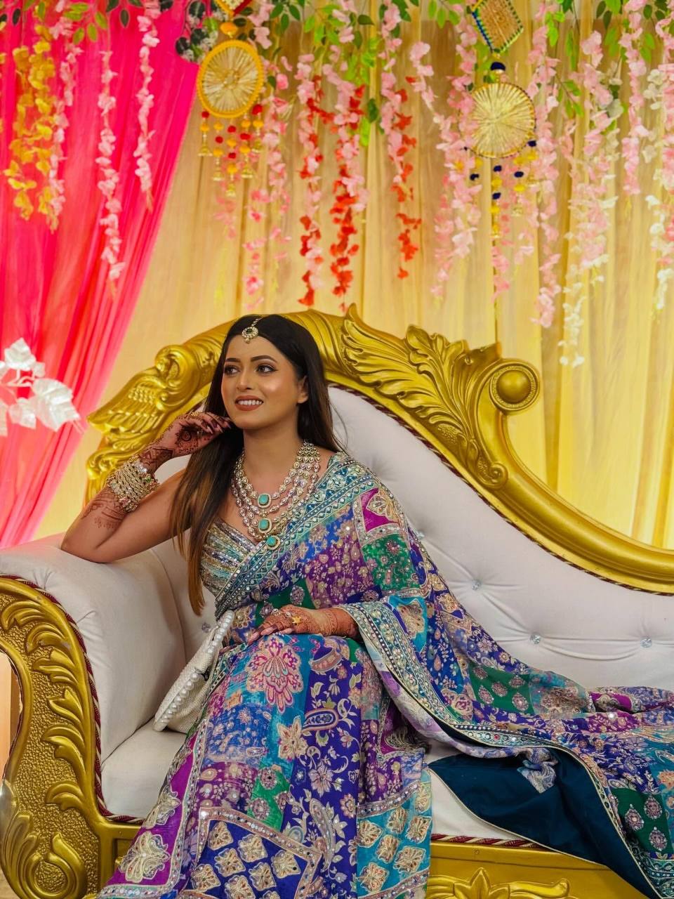 Occasion Wear MultiColor Desigenr Saree