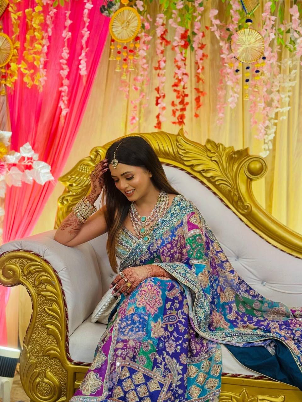 Occasion Wear MultiColor Desigenr Saree