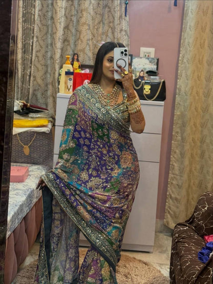 Occasion Wear MultiColor Desigenr Saree