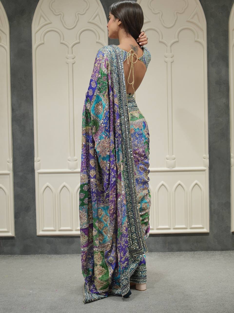 Occasion Wear MultiColor Desigenr Saree