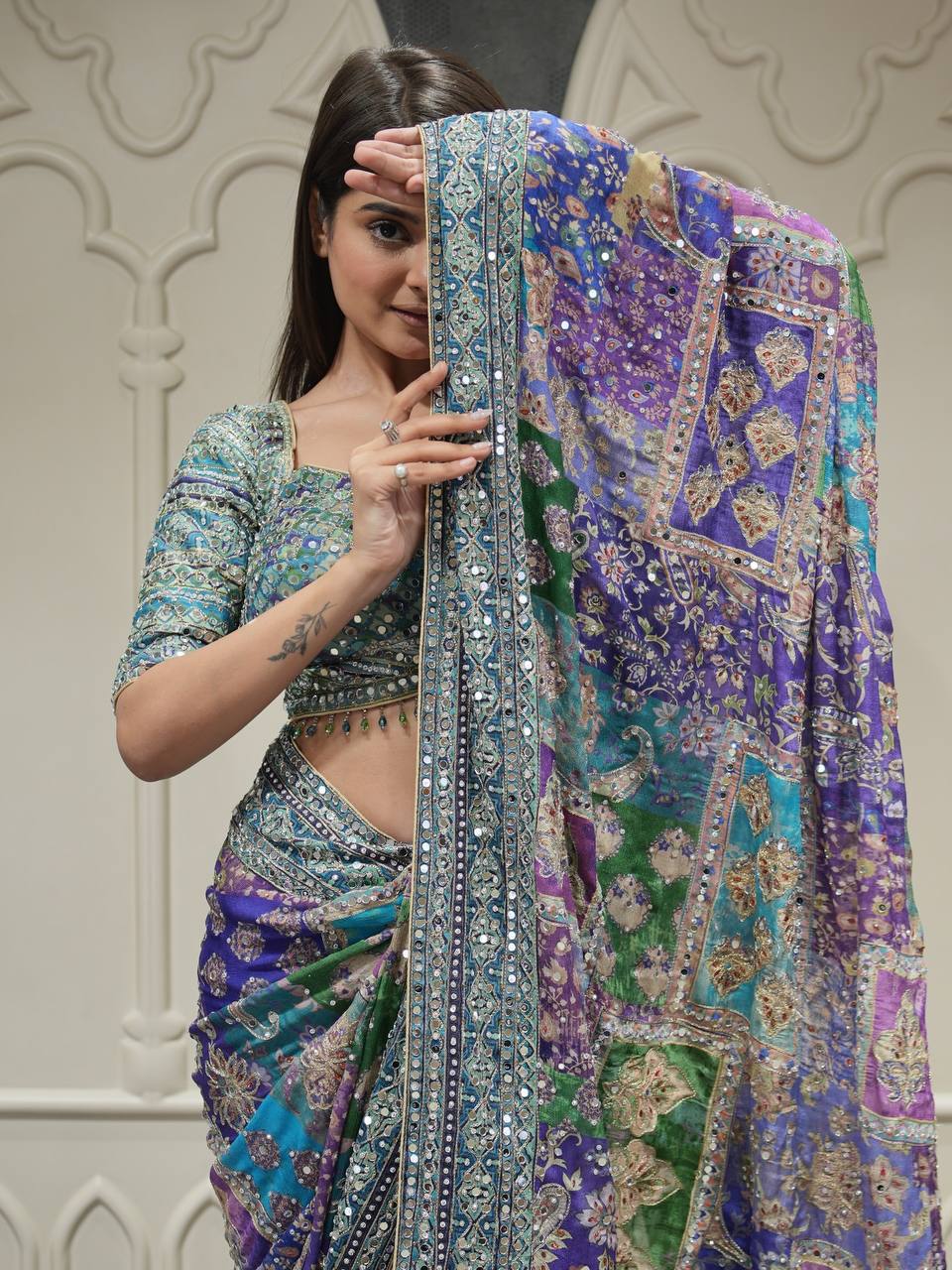 Occasion Wear MultiColor Desigenr Saree