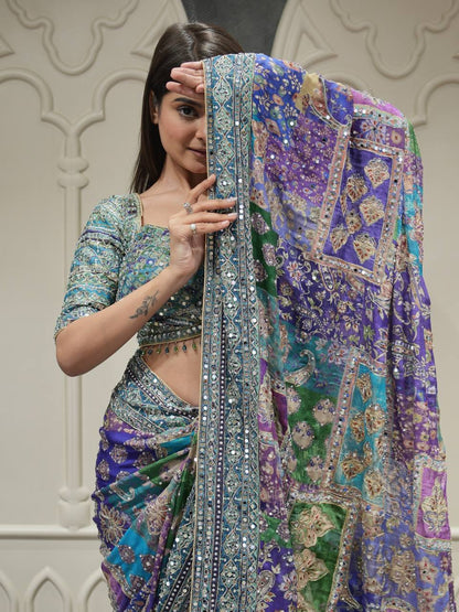 Occasion Wear MultiColor Desigenr Saree
