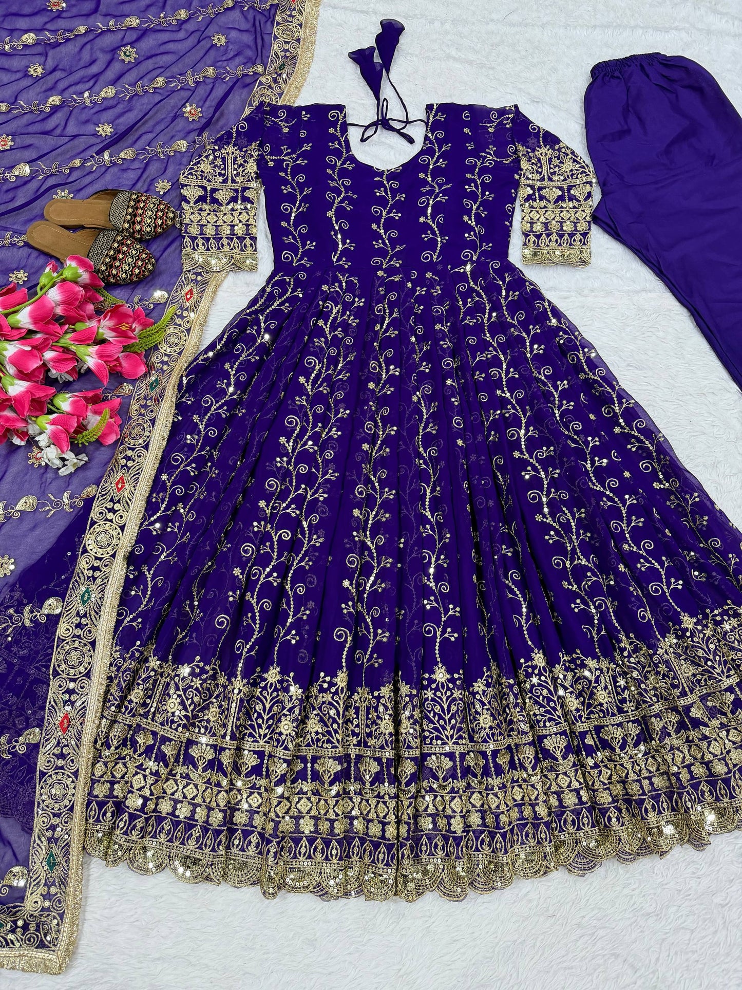 Fancy Wear Georgette Embroidered Designer Anarkali Suit