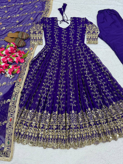Fancy Wear Georgette Embroidered Designer Anarkali Suit