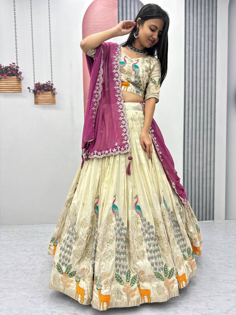 Wedding Wear Pure Tissue Silk With Heavy Thread And Sequence Work Designer Lehenga Choli