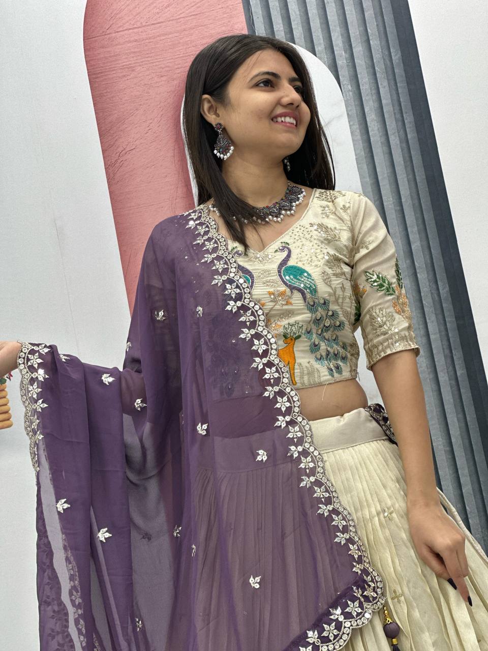 Function Wear Wear Pure Tissue Silk With Heavy Thread And Sequence Work Designer Lehenga Choli