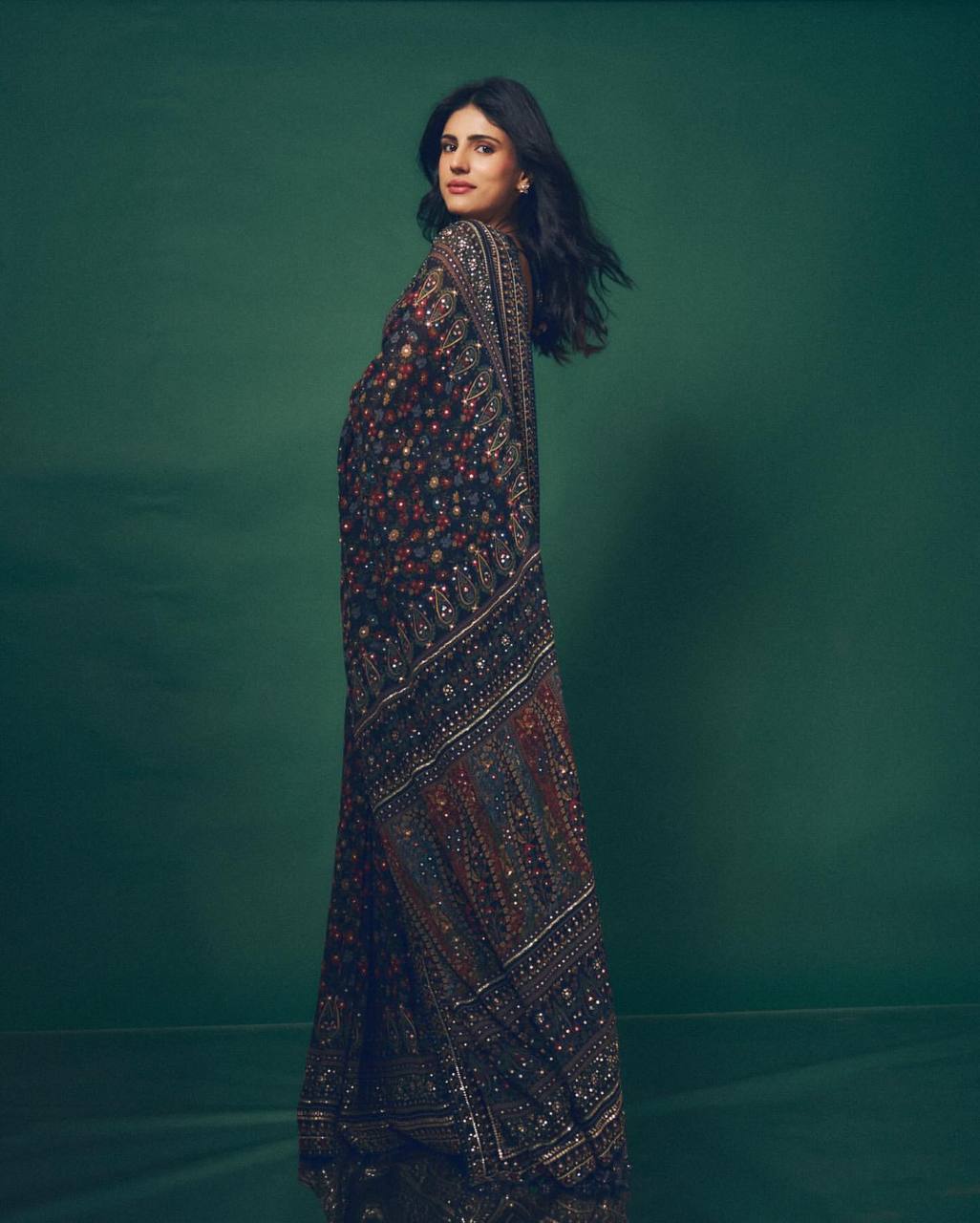 Wonderful Blue Color Sequence Embroidered Saree