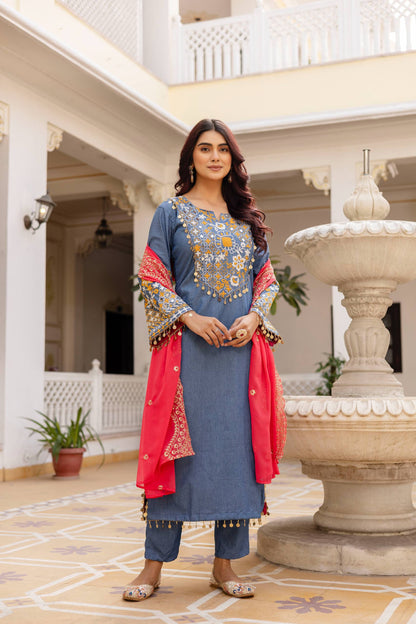 Wedding Wear Purple Color Embroidered Salwar Suit