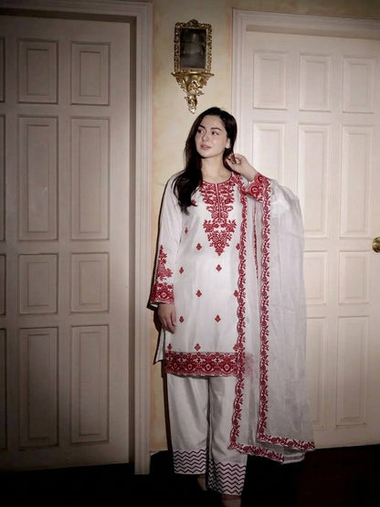 Festive Wear Maroon Color Cotton Farshi Suit With Silk Dupatta