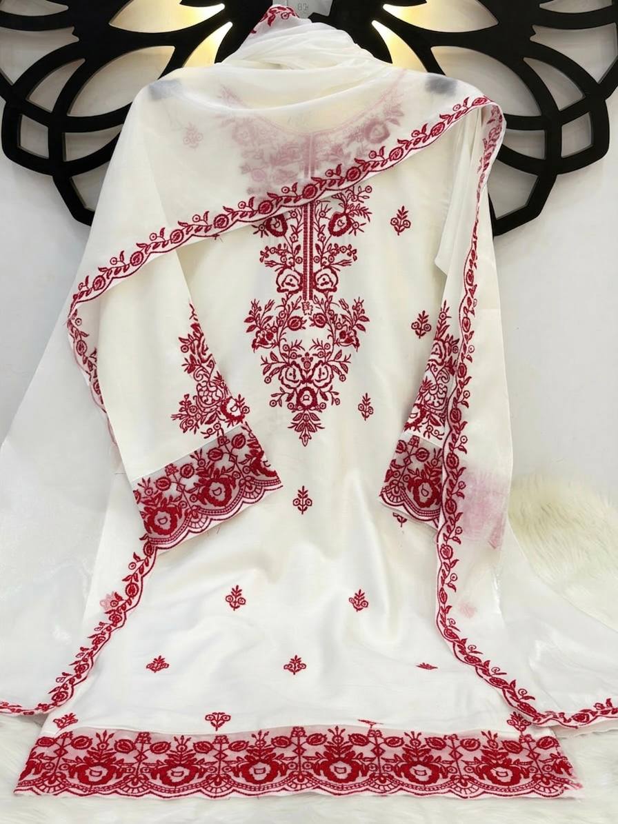 Festive Wear Maroon Color Cotton Farshi Suit With Silk Dupatta