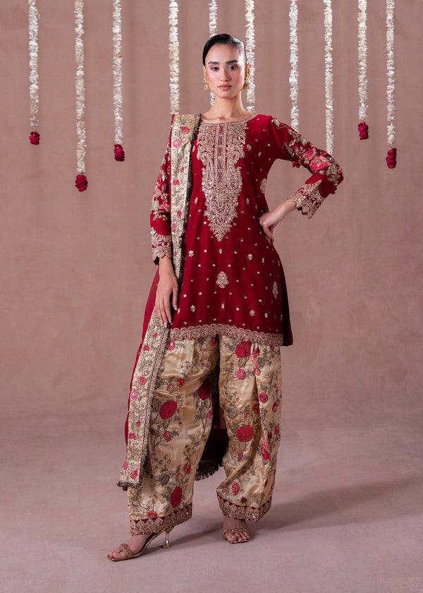 Gorgeous Maroon Color Embroidered Patiyala Salwar With Dupatta