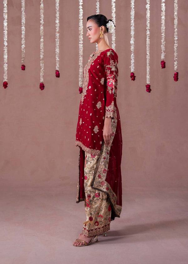 Gorgeous Maroon Color Embroidered Patiyala Salwar With Dupatta