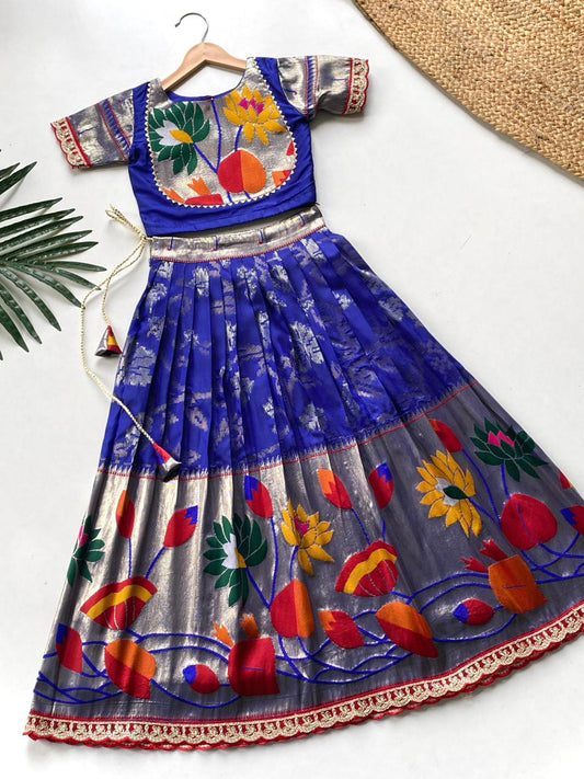 Festive Wear South Style Silk Lehenga Choli For Girls