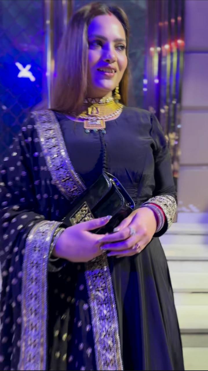 Embellished Black Color Jimmy Choo Silk With Embroidery Sequence Work Lehenga Choli