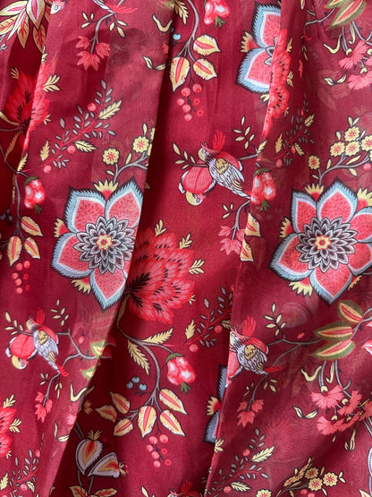 Fancy Maroon Color Stlish Floral Printed Lehenga Choli