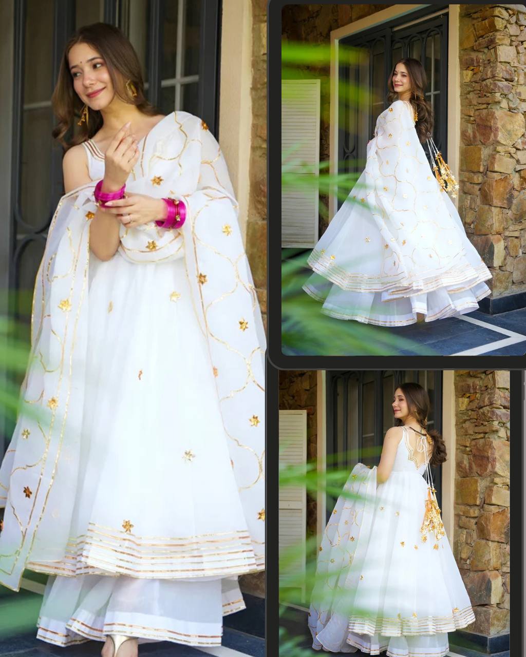 Elegant Off White Color Designer Handwork Anarkali Suit Set