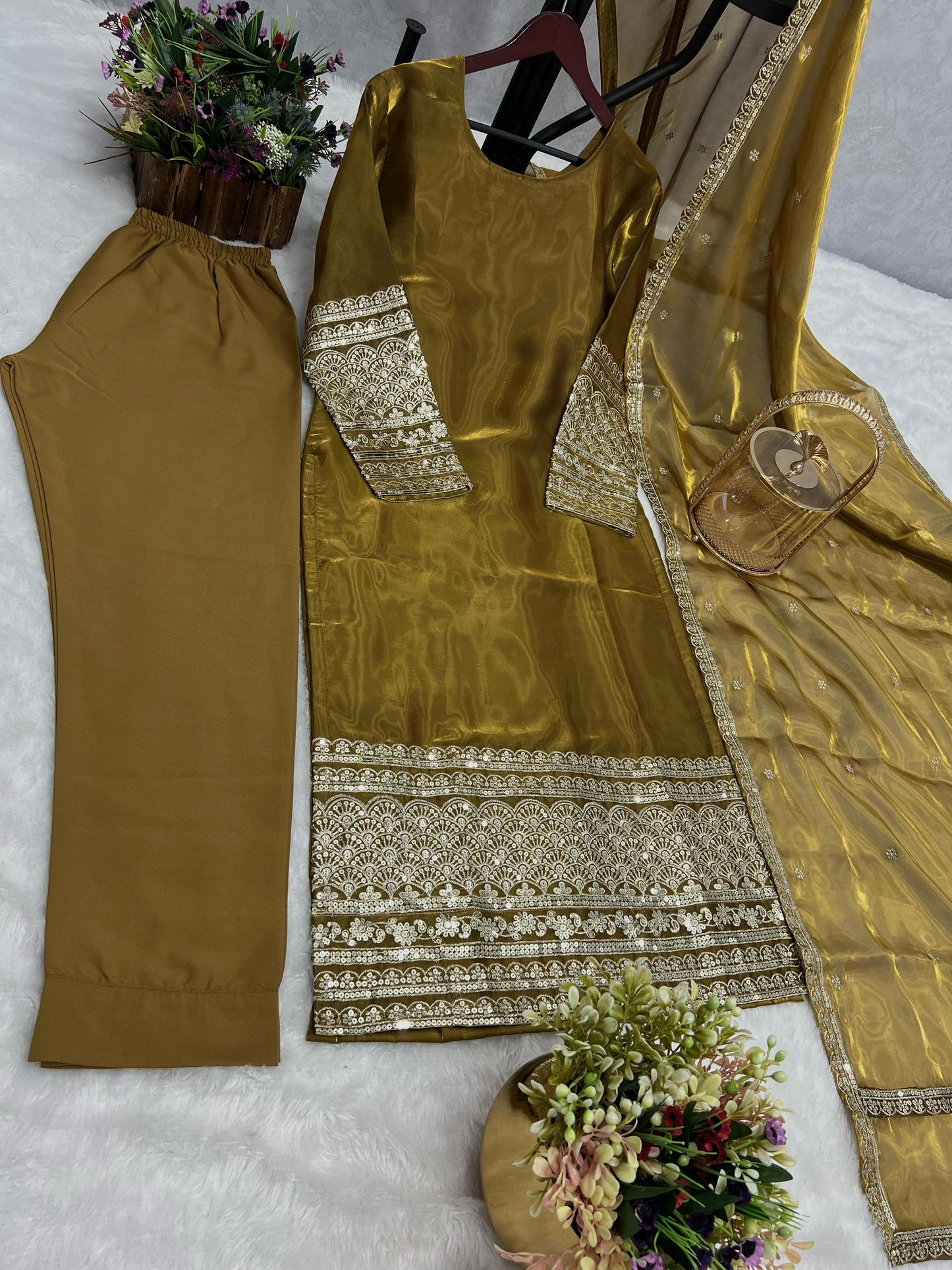 Glorious Jimmy Chu Brown Color salwar Suit
