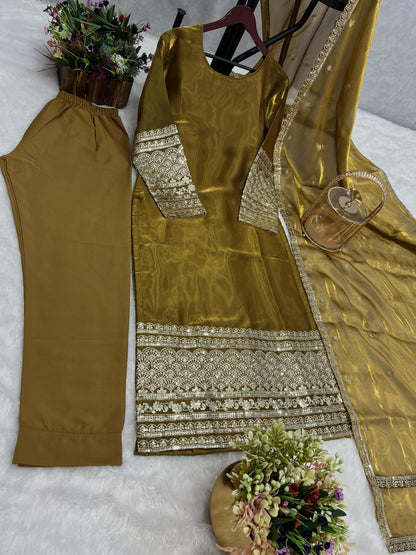 Glorious Jimmy Chu Brown Color salwar Suit