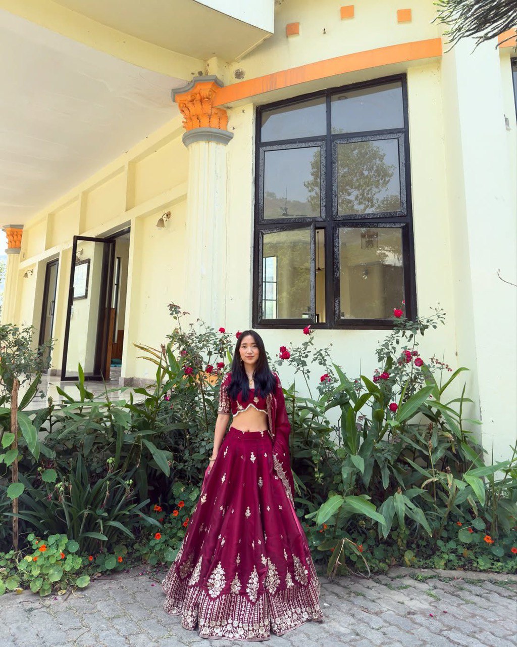 Ceremony Wear Maroon Color Jimmy Choo And Thread With Sequence Work Lehenga Choli