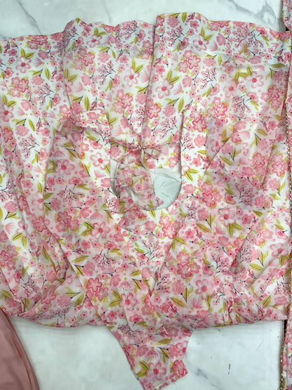 Designer Peach Color Floral Printed Arti Chauhan Anarkali Suit
