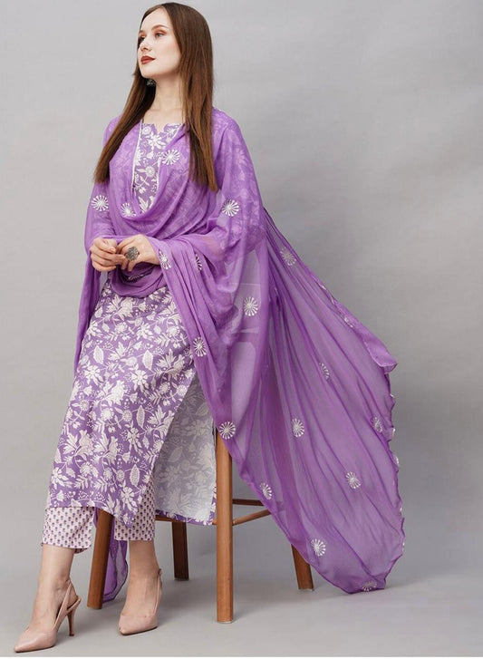 Fabulous Reyon Purple Color Salwar Suit