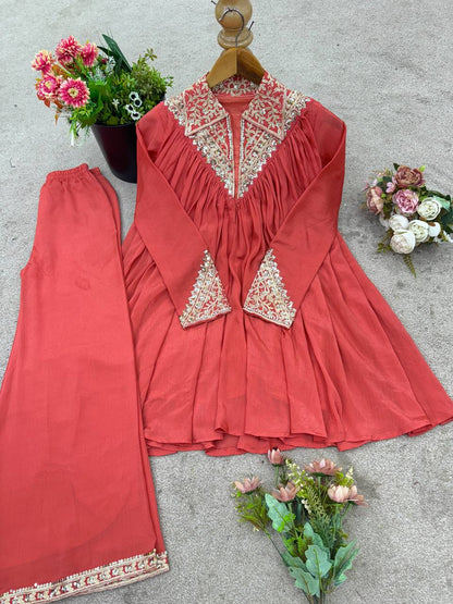 Arti Chauhan's Peach Color Designer Co-Ord Set