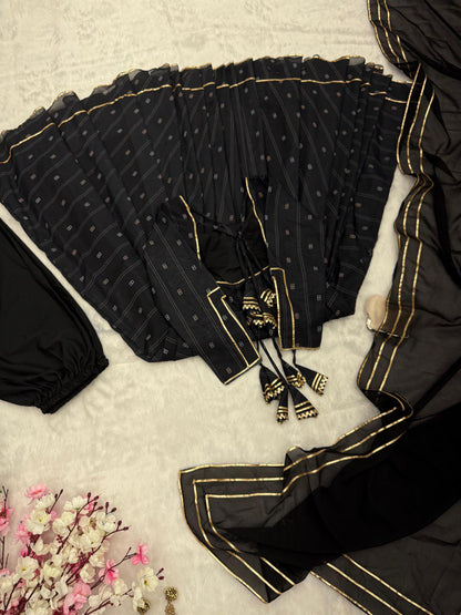 Superhit Black Color Softy Chex Digital Printed Padded Anarkali Suit