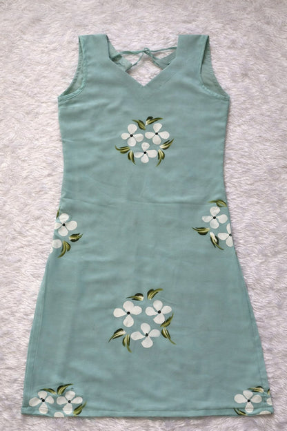 Embellished Light Green Color Pure Georgette Handpainted Sharara Suit