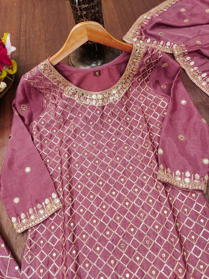 Luxury Pink Color Sequence Embroidered Sharara Suit