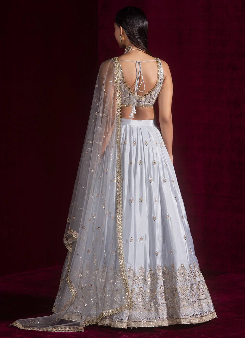 Designer Satin Silk Party Wear Lehenga Choli With Net Dupatta