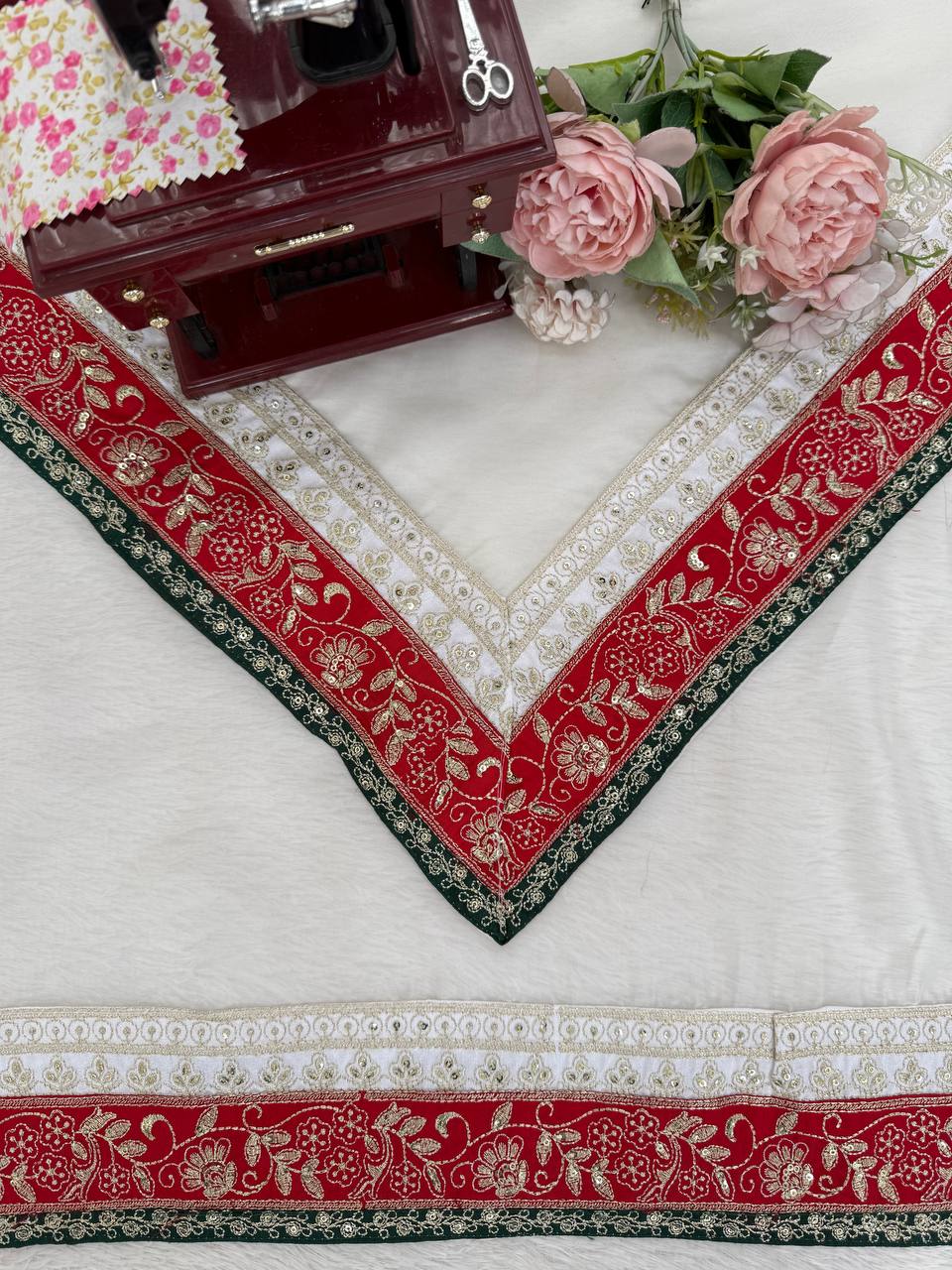 South Style Wear Designer Tibby Silk White Color Saree