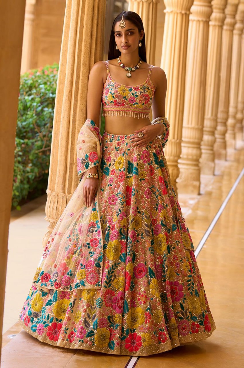 Carnival Wear Multi Color Thread With Sequence Lehenga Choli