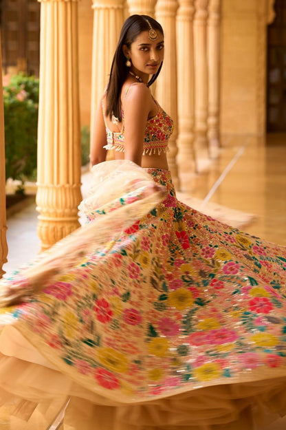 Carnival Wear Multi Color Thread With Sequence Lehenga Choli